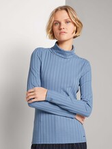 Langarmshirt mit Rollkragen - Frauen - soft mid blue Langarmshirt mit Rollkragen - Frauen - soft mid blue - 1 - TOM TAILOR Denim