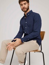 Gemustertes Oxford-Hemd - Männer - navy diagonal lines design Gemustertes Oxford-Hemd - Männer - navy diagonal lines design - 5 - TOM TAILOR
