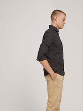 Slim Fit Hemd mit Struktur - Männer - black dark grey structure Slim Fit Hemd mit Struktur - Männer - black dark grey structure - 5 - TOM TAILOR