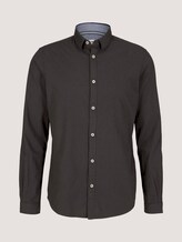 Slim Fit Hemd mit Struktur - Männer - black dark grey structure Slim Fit Hemd mit Struktur - Männer - black dark grey structure - 7 - TOM TAILOR