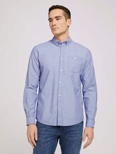 Hemd mit Bio-Baumwolle - Männer - navy white dobby structure Hemd mit Bio-Baumwolle - Männer - navy white dobby structure - 1 - TOM TAILOR