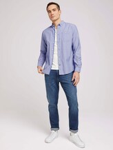 Hemd mit Bio-Baumwolle - Männer - navy white dobby structure Hemd mit Bio-Baumwolle - Männer - navy white dobby structure - 3 - TOM TAILOR