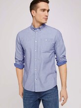 Hemd mit Bio-Baumwolle - Männer - navy white dobby structure Hemd mit Bio-Baumwolle - Männer - navy white dobby structure - 5 - TOM TAILOR