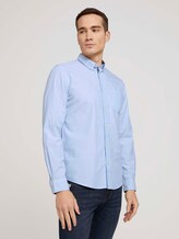 Hemd mit Bio-Baumwolle - Männer - light blue white structure Hemd mit Bio-Baumwolle - Männer - light blue white structure - 1 - TOM TAILOR