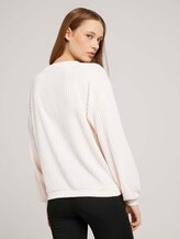 Langarmshirt mit V-Ausschnitt - Frauen - creme beige melange Langarmshirt mit V-Ausschnitt - Frauen - creme beige melange - 2 - TOM TAILOR Denim