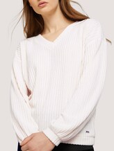 Langarmshirt mit V-Ausschnitt - Frauen - creme beige melange Langarmshirt mit V-Ausschnitt - Frauen - creme beige melange - 9 - TOM TAILOR Denim