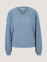 Langarmshirt mit V-Ausschnitt - Frauen - soft mid blue Langarmshirt mit V-Ausschnitt - Frauen - soft mid blue - 7 - TOM TAILOR Denim