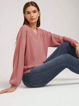 Langarmshirt mit V-Ausschnitt - Frauen - cozy rose Langarmshirt mit V-Ausschnitt - Frauen - cozy rose - 5 - TOM TAILOR Denim