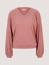 Langarmshirt mit V-Ausschnitt - Frauen - cozy rose Langarmshirt mit V-Ausschnitt - Frauen - cozy rose - 7 - TOM TAILOR Denim