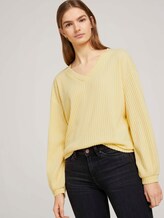 Langarmshirt mit V-Ausschnitt - Frauen - soft yellow Langarmshirt mit V-Ausschnitt - Frauen - soft yellow - 5 - TOM TAILOR Denim