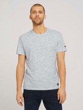 T-Shirt mit Streifenmuster - Männer - Blanc De Blanc White Melange T-Shirt mit Streifenmuster - Männer - Blanc De Blanc White Melange - 1 - TOM TAILOR