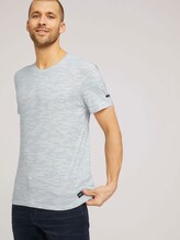 T-Shirt mit Streifenmuster - Männer - Blanc De Blanc White Melange T-Shirt mit Streifenmuster - Männer - Blanc De Blanc White Melange - 5 - TOM TAILOR