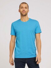 T-Shirt mit Streifenmuster - Männer - aquarius snow melange T-Shirt mit Streifenmuster - Männer - aquarius snow melange - 1 - TOM TAILOR