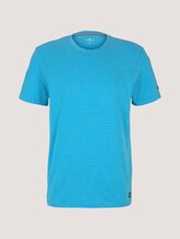 T-Shirt mit Streifenmuster - Männer - aquarius snow melange T-Shirt mit Streifenmuster - Männer - aquarius snow melange - 7 - TOM TAILOR