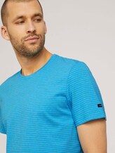T-Shirt mit Streifenmuster - Männer - aquarius snow melange T-Shirt mit Streifenmuster - Männer - aquarius snow melange - 9 - TOM TAILOR
