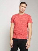 T-Shirt mit Streifenmuster - Männer - powerful red white melange T-Shirt mit Streifenmuster - Männer - powerful red white melange - 1 - TOM TAILOR