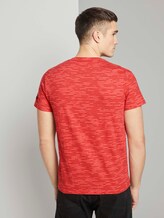 T-Shirt mit Streifenmuster - Männer - powerful red white melange T-Shirt mit Streifenmuster - Männer - powerful red white melange - 2 - TOM TAILOR