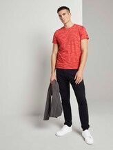T-Shirt mit Streifenmuster - Männer - powerful red white melange T-Shirt mit Streifenmuster - Männer - powerful red white melange - 3 - TOM TAILOR