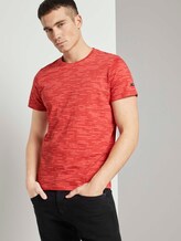 T-Shirt mit Streifenmuster - Männer - powerful red white melange T-Shirt mit Streifenmuster - Männer - powerful red white melange - 5 - TOM TAILOR