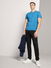 T-Shirt mit Streifenmuster - Männer - bright ibiza blue melange T-Shirt mit Streifenmuster - Männer - bright ibiza blue melange - 3 - TOM TAILOR