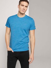 T-Shirt mit Streifenmuster - Männer - bright ibiza blue melange T-Shirt mit Streifenmuster - Männer - bright ibiza blue melange - 5 - TOM TAILOR