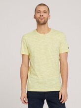 T-Shirt mit Streifenmuster - Männer - pale yellow white melange T-Shirt mit Streifenmuster - Männer - pale yellow white melange - 1 - TOM TAILOR