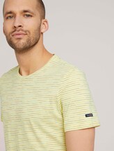 T-Shirt mit Streifenmuster - Männer - pale yellow white melange T-Shirt mit Streifenmuster - Männer - pale yellow white melange - 9 - TOM TAILOR