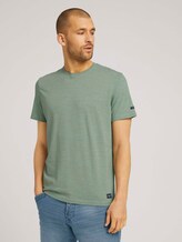 T-Shirt mit Streifenmuster - Männer - mint green grindle melange T-Shirt mit Streifenmuster - Männer - mint green grindle melange - 1 - TOM TAILOR
