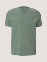 T-Shirt mit Streifenmuster - Männer - mint green grindle melange T-Shirt mit Streifenmuster - Männer - mint green grindle melange - 7 - TOM TAILOR