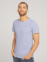 Strukturiertes T-Shirt - Männer - Light Stone Grey Melange Strukturiertes T-Shirt - Männer - Light Stone Grey Melange - 1 - TOM TAILOR