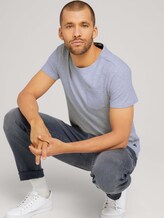 Strukturiertes T-Shirt - Männer - Light Stone Grey Melange Strukturiertes T-Shirt - Männer - Light Stone Grey Melange - 5 - TOM TAILOR