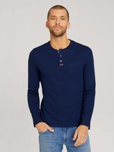 Strukturiertes Langarmshirt - Männer - Dark Blue Strukturiertes Langarmshirt - Männer - Dark Blue - 1 - TOM TAILOR