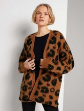langer Cardigan mit Leoprint - Frauen - big leo jacquard langer Cardigan mit Leoprint - Frauen - big leo jacquard - 1 - TOM TAILOR Denim