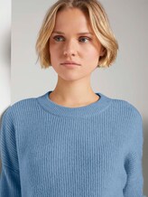 Strickpullover in Melange Optik - Frauen - soft mid blue melange Strickpullover in Melange Optik - Frauen - soft mid blue melange - 9 - TOM TAILOR Denim