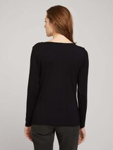 Langarmshirt mit Raffung - Frauen - deep black Langarmshirt mit Raffung - Frauen - deep black - 2 - TOM TAILOR
