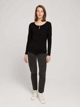 Langarmshirt mit Raffung - Frauen - deep black Langarmshirt mit Raffung - Frauen - deep black - 3 - TOM TAILOR
