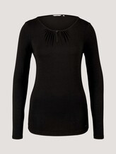 Langarmshirt mit Raffung - Frauen - deep black Langarmshirt mit Raffung - Frauen - deep black - 7 - TOM TAILOR