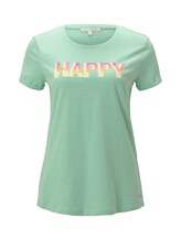 TOM TAILOR DENIM Damen T-Shirt mit Farbverlauf-Print, grün, Gr.XL