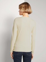 Langarmshirt aus feinem Ripp - Frauen - soft creme beige Langarmshirt aus feinem Ripp - Frauen - soft creme beige - 2 - TOM TAILOR Denim
