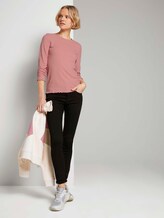 Langarmshirt aus feinem Ripp - Frauen - cozy rose Langarmshirt aus feinem Ripp - Frauen - cozy rose - 3 - TOM TAILOR Denim