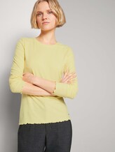 Langarmshirt aus feinem Ripp - Frauen - soft yellow Langarmshirt aus feinem Ripp - Frauen - soft yellow - 5 - TOM TAILOR Denim