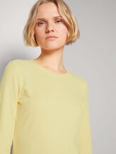 Langarmshirt aus feinem Ripp - Frauen - soft yellow Langarmshirt aus feinem Ripp - Frauen - soft yellow - 9 - TOM TAILOR Denim