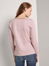 Gestreiftes Langarmshirt mit Bio-Baumwolle - Frauen - rose white stripe Gestreiftes Langarmshirt mit Bio-Baumwolle - Frauen - rose white stripe - 2 - TOM TAILOR Denim
