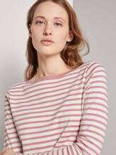 Gestreiftes Langarmshirt mit Bio-Baumwolle - Frauen - rose white stripe Gestreiftes Langarmshirt mit Bio-Baumwolle - Frauen - rose white stripe - 9 - TOM TAILOR Denim