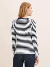 Gestreiftes Langarmshirt mit Bio-Baumwolle - Frauen - navy white stripe Gestreiftes Langarmshirt mit Bio-Baumwolle - Frauen - navy white stripe - 2 - TOM TAILOR Denim