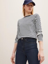 Gestreiftes Langarmshirt mit Bio-Baumwolle - Frauen - navy white stripe Gestreiftes Langarmshirt mit Bio-Baumwolle - Frauen - navy white stripe - 5 - TOM TAILOR Denim