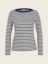 Gestreiftes Langarmshirt mit Bio-Baumwolle - Frauen - navy white stripe Gestreiftes Langarmshirt mit Bio-Baumwolle - Frauen - navy white stripe - 7 - TOM TAILOR Denim