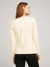 Gestreiftes Langarmshirt mit Bio-Baumwolle - Frauen - white yellow stripe Gestreiftes Langarmshirt mit Bio-Baumwolle - Frauen - white yellow stripe - 2 - TOM TAILOR Denim