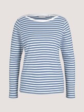 Gestreiftes Langarmshirt mit Bio-Baumwolle - Frauen - white blue stripe Gestreiftes Langarmshirt mit Bio-Baumwolle - Frauen - white blue stripe - 7 - TOM TAILOR Denim