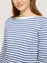 Gestreiftes Langarmshirt mit Bio-Baumwolle - Frauen - white blue stripe Gestreiftes Langarmshirt mit Bio-Baumwolle - Frauen - white blue stripe - 9 - TOM TAILOR Denim